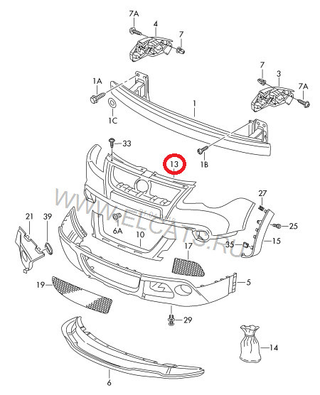 Бампер передній 6Q0807217JGRU   Volkswagen Cross Polo, Volkswagen Polo