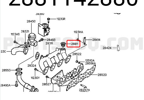 Клапан на впускном колекторі Mitsubishi L 200  2003 2.5 Дизель 