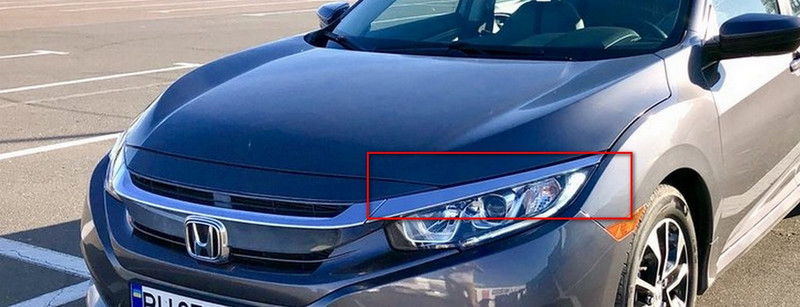 Накладка на передние фары (правая, левая) Honda Civic  2017 2.0 Бензин Киев