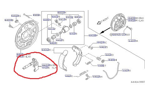 Механизм колодок задних Nissan Sunny B12  1987 1.7 Дизель 