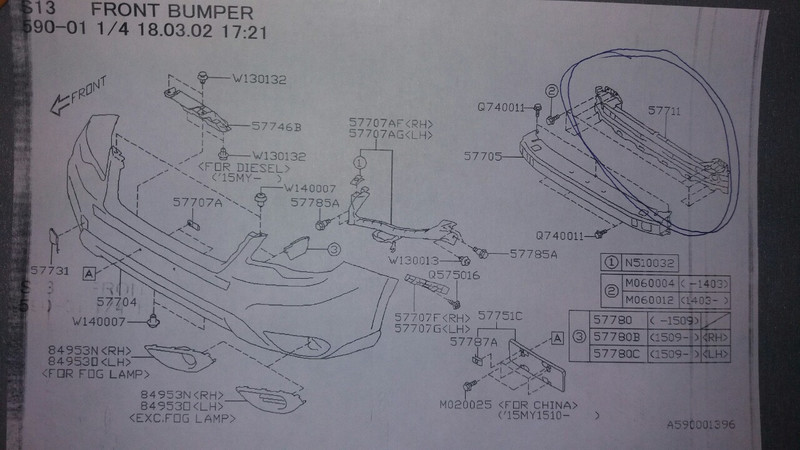 Усилитель бампера 57711SG0109P   Subaru Forester