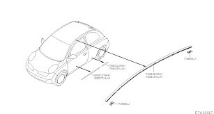 Клипса молдинга крыши Nissan Micra  2010 хетчбек 1.2 Бензин 