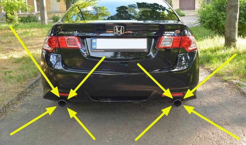 Хром накладки на глушитель Honda Accord 8 CU 2009 2.4 Бензин Краматорск