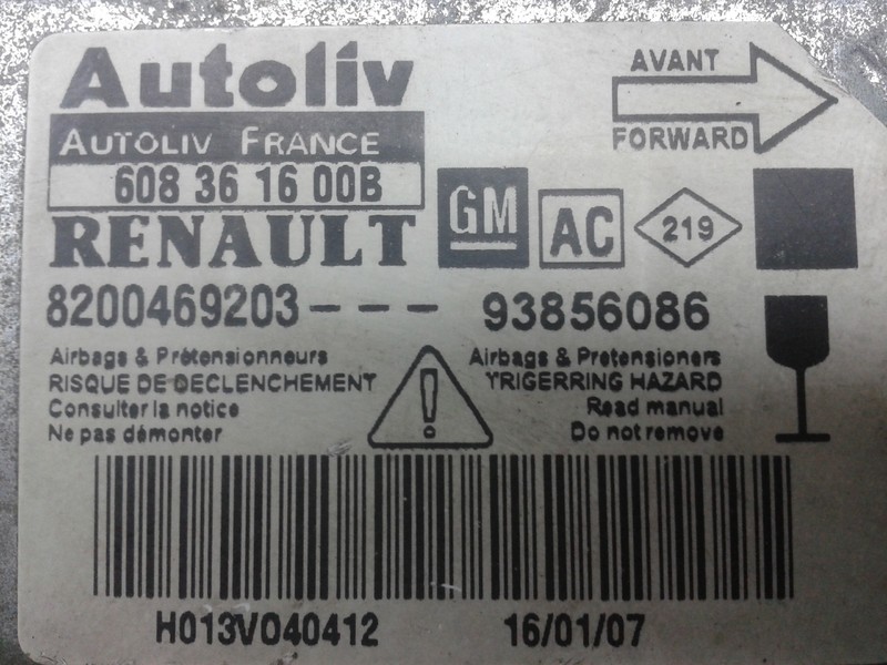 Блок управления airbag Renault Trafic 2  2007 2.0 Дизель Киев