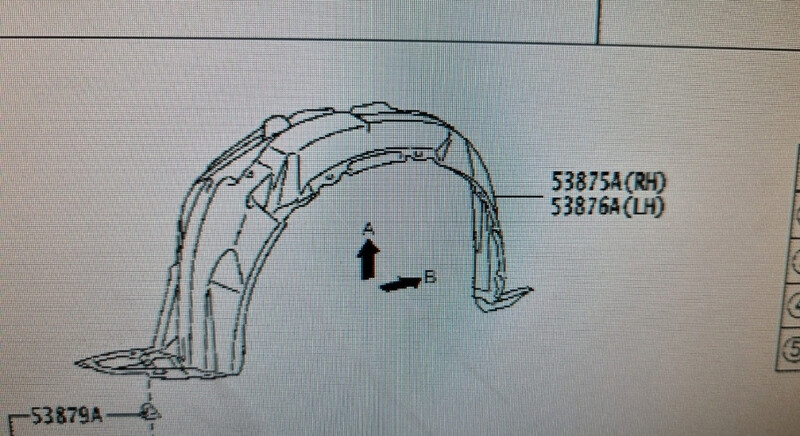 Підкрилок передній 53875A   Lexus RX, Toyota Corolla, Toyota RAV4, Toyota Yaris