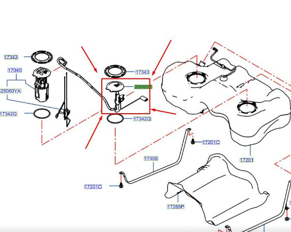 Датчик рівня палива Nissan X-Trail  2014 2.0 Бензин Дніпро