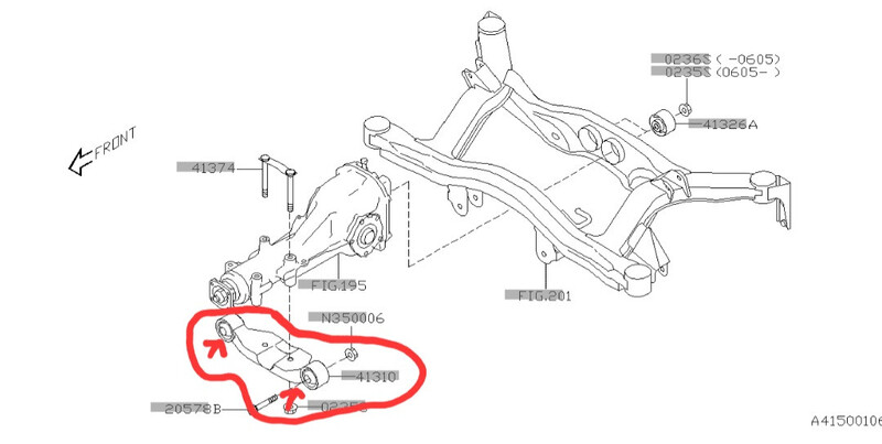 Сайленбдок в тоавису заднего редуктора Subaru Tribeca  2007 3.0 Бензин 