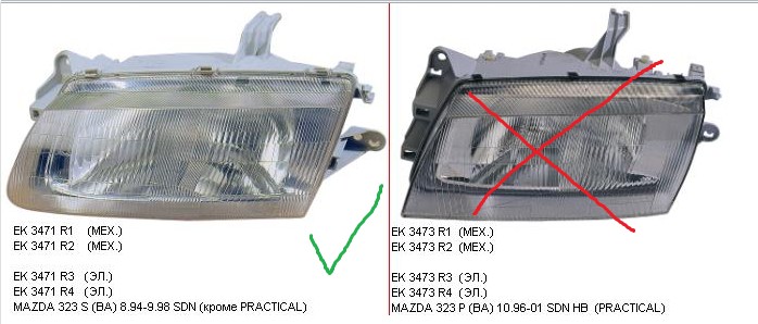 Передние Фары Mazda 323  1997 1.5 Бензин Киев