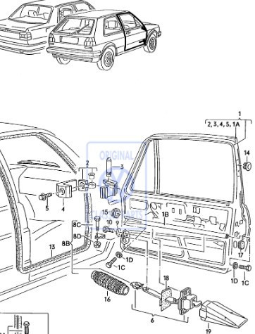Двері передні 165 831 051 E   Volkswagen Golf