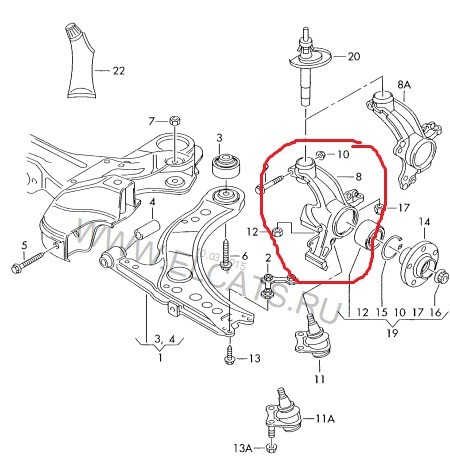 Кулак поворотный передний левый Skoda Octavia 2005 г.  1.6 л бензин Чернигов