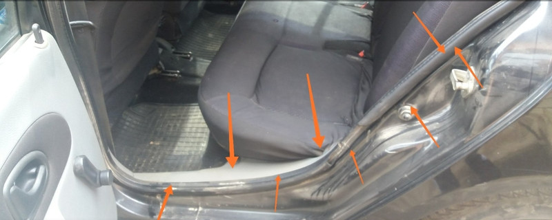Уплотнители дверей (комплект) 4 шт Renault Clio symdol 2008 г.  1.4 л бензин Мукачево