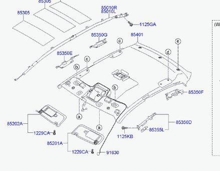 Потолок 853012H2018M   Hyundai Elantra