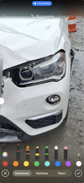 Маска хромована фари лівої верх та низ led BMW X1  2016 2.0 Бензин 