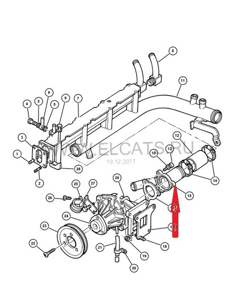 04883412aa патрубок-фланец Chrysler Voyager  1998 2.5 Дизель Одесса