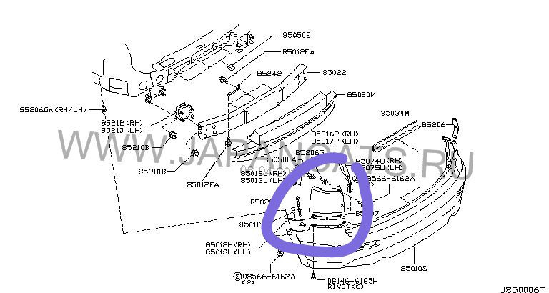 Накладка бампера заднего левая Infiniti FX 35  2007 4.5 Бензин Одесса