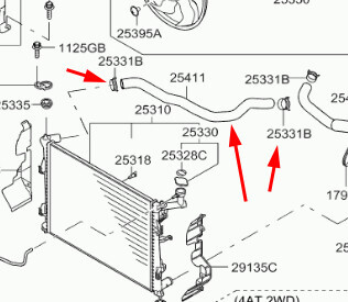 Верхний патрубок радиатора с хомутами Kia Cee`d  2007 хэтчбек 2.0 Бензин Днепр