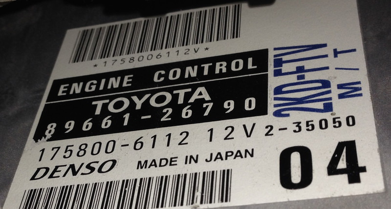 Електронний блок керування двигуном 89661-26790   Toyota Hiace