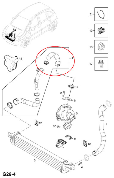 Патрубок турбины Opel Meriva A  2008 универсал 1.7 Дизель Одесса