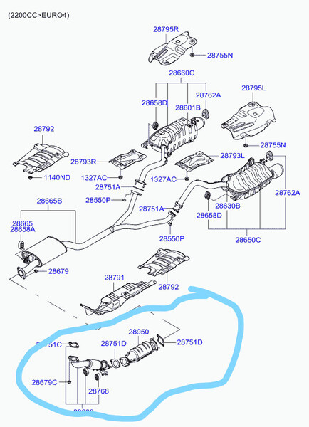 Труба від турбіни Hyundai Santa FE 2  2007 2.2 Дизель Дубно