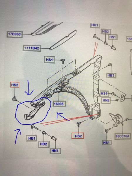 Кронштейн крепления переднего крыла Land Rover Range Rover Evoque 2014 г.  2.0 л дизель