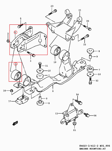 Кронштейн КПП Suzuki Wagon R EM 1,2 АКПП 1999 р.