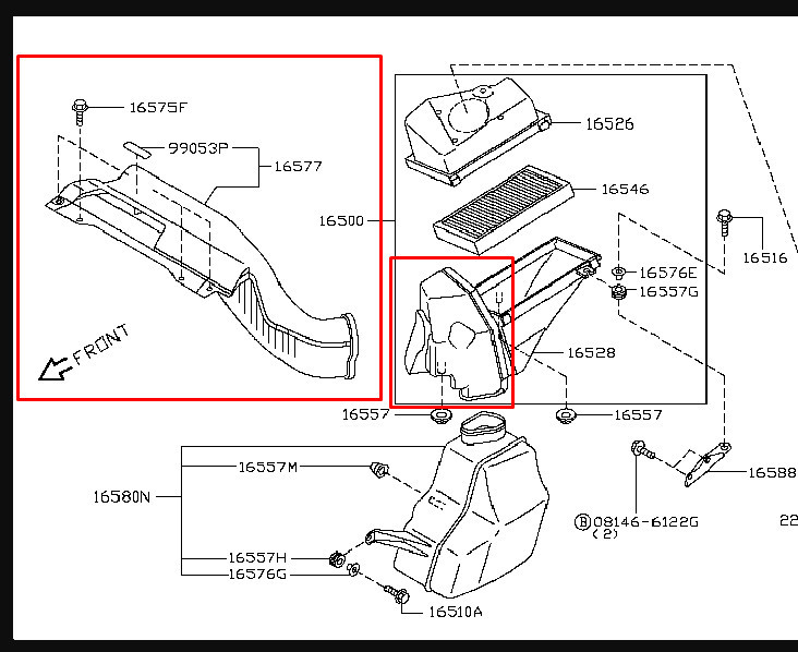 Кожух фильтра воздушного нижний Nissan Teana J31  2006 3.5 Бензин Киев