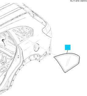 Стекло двери задняя форточка (правая сторона) Chevrolet Captiva  2016 2.2 Дизель 