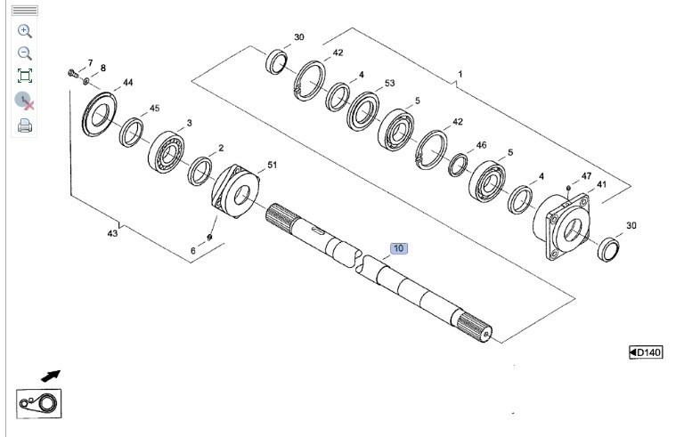 Вал контрпривода 061067372   Case CF