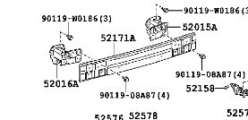 Усилитель бампера 5217102080   Toyota Avensis, Toyota Corolla