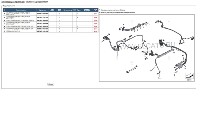 Проводка двигуна BMW 7 Series 40i 2010 р.  Кремінна