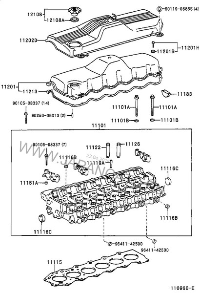 Головка блоку циліндрів 11101-17042   Toyota Land Cruiser