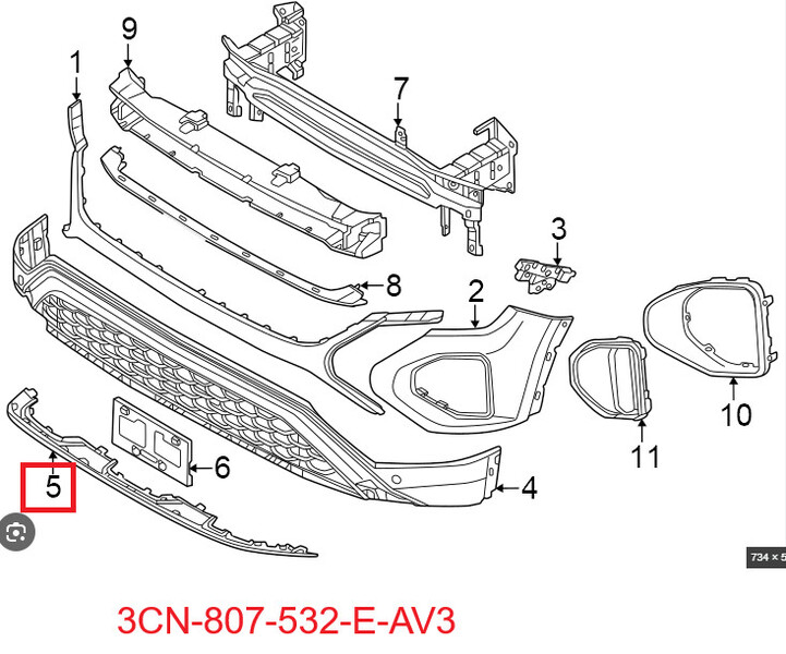 Накладка губи переднього бампера vw atlas 24-26 срібло Volkswagen Atlas SE 2024 2.0 Бензин Киев