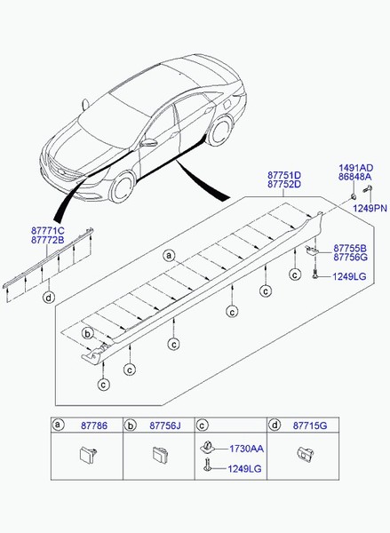 Молдинг крыла 877723S000   Hyundai Sonata