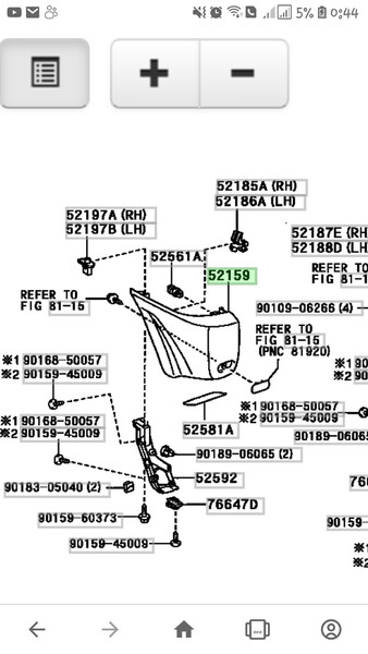 Накладка (клык) бампера задняя левая 5216242912   Toyota RAV4