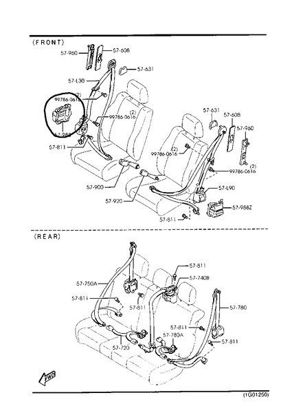 Короб натяжителя ремня безопасности Mazda 626 GF 1998 2.0 Бензин Новая Каховка