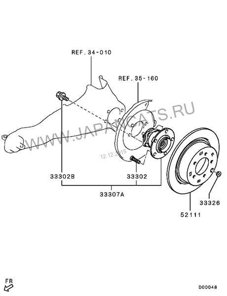 Ступица колеса задняя 3785A009   Mitsubishi ASX, Mitsubishi Outlander