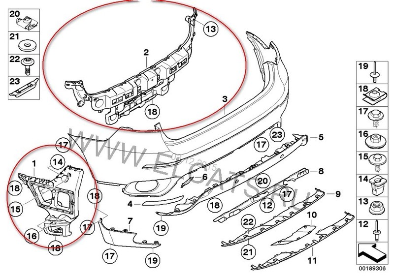 Направляющие заднего бампера(нужно поломанные) BMW X6 для страховой 2011 5.0 Бензин 