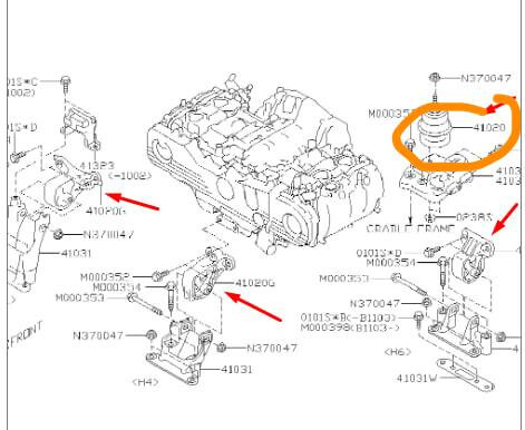 Подушка двигуна Subaru Outback універсал 2013 р.  2.0 л дизель Рівне