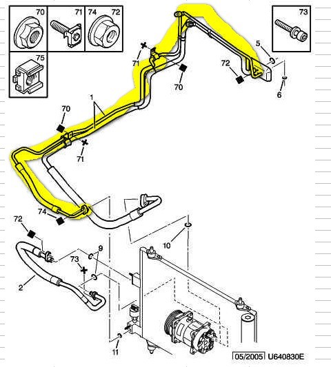 1	6460 SL	1	трубка охлаждающей жидкости Citroen Xsara Picasso  2001 2.0 Дизель Львов