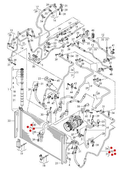 Трубка кондиционера 7L6820750T   Audi Q7, Volkswagen Touareg