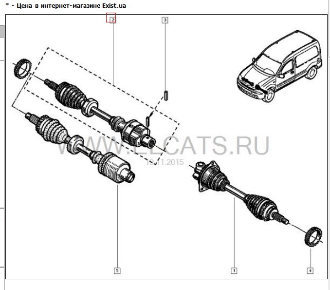 Штифт шруса внутреннего Renault Kangoo  2000 универсал 1.9 Дизель Черкассы
