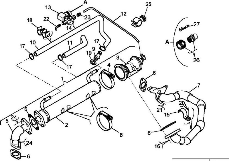 Патрубок коллектора Renault Midlum 2005 г.  6.2 л дизель Киев