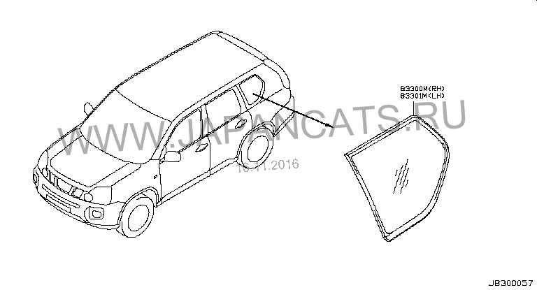Стекло заднее 83301JG000   Nissan X-Trail