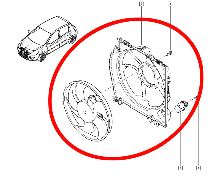 Вентилятор радиатора Renault Clio хэтчбек 2007 г.  1.2 л бензин Одесса