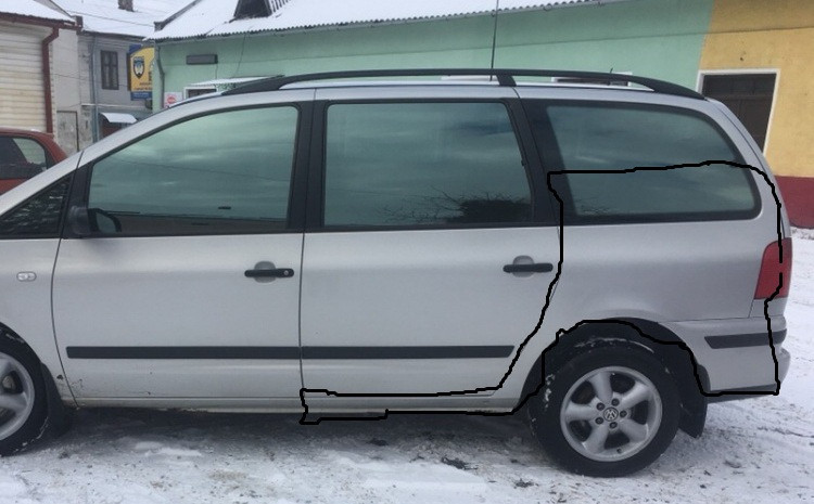 Заднее левое крыло с частью порога Volkswagen Sharan  2002 1.9 Дизель 