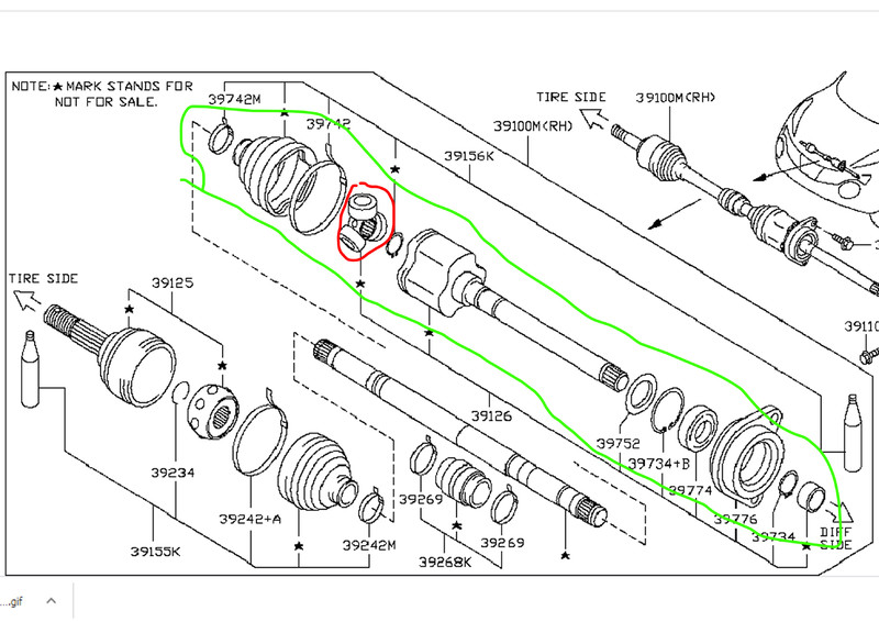 Внутренний правый шрус передней оси Nissan Juke 4х4 DIG-T 2012 хетчбек 1.6 Бензин 