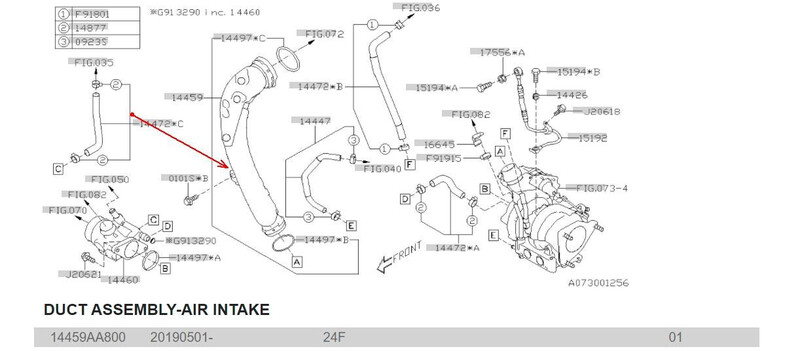 Патрубок турбины Subaru Outback 2019 г.  2.4 л бензин Киев