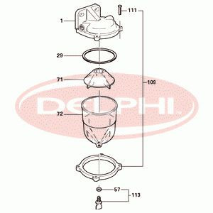 Корпус топлывного фыльтра delphi 6260b615 Ford Sierra  1990 2.3 Дизель Ровно
