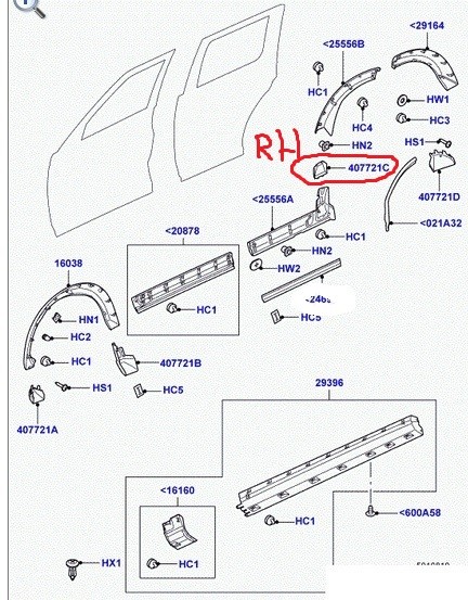 Накладка молдинга Land Rover Discovery  2010 1.6 Бензин 