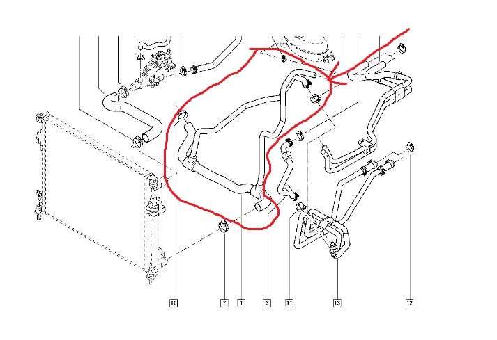 Шланг системы охлаждения 8200 262 905   Opel Vivaro, Renault Trafic